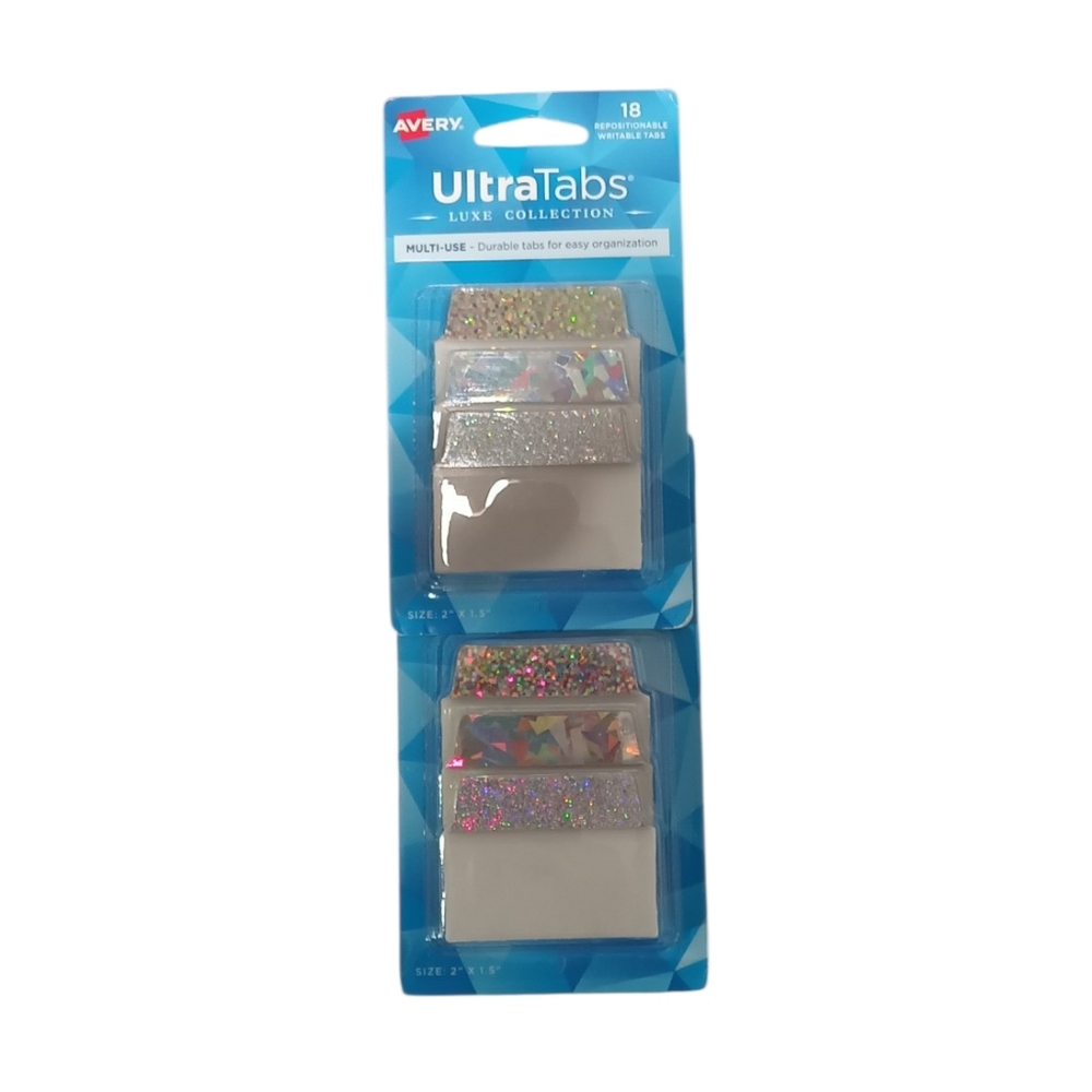 Avery UltraTabs with Glitter and Holographic Designs - 2 Packs